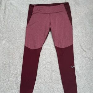 Nike Burgundy and Pink Leggings